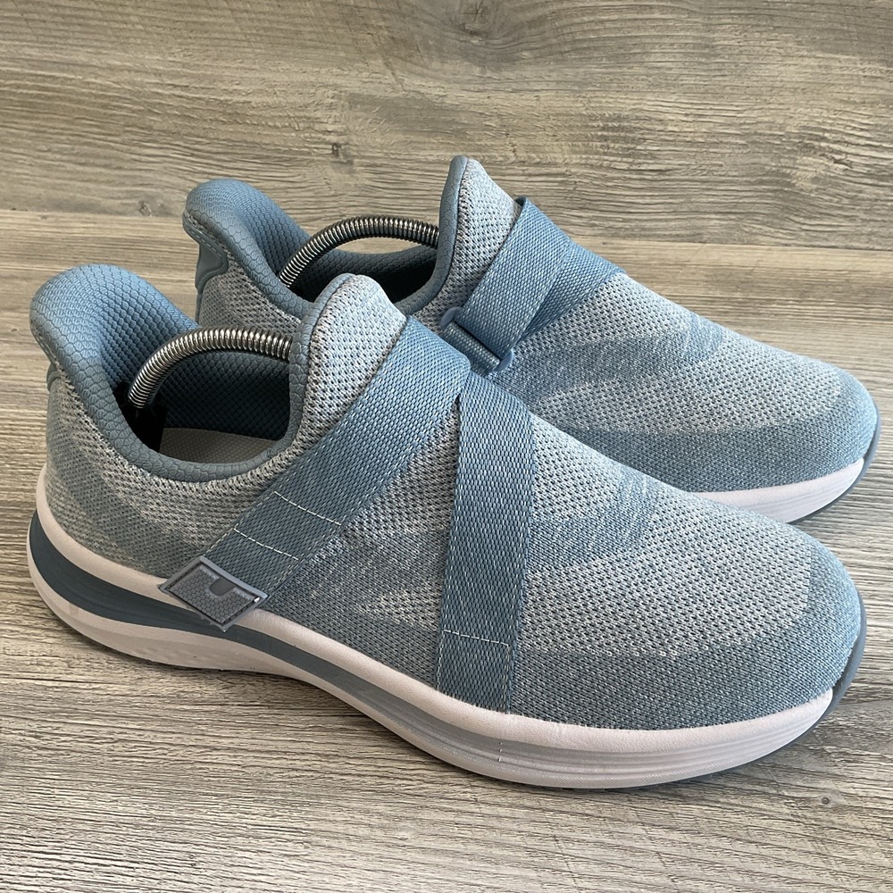 OrthoFeet Naya 80052 Hands-Free Womens 12D Wide Blue Orthopedic Walking Shoes